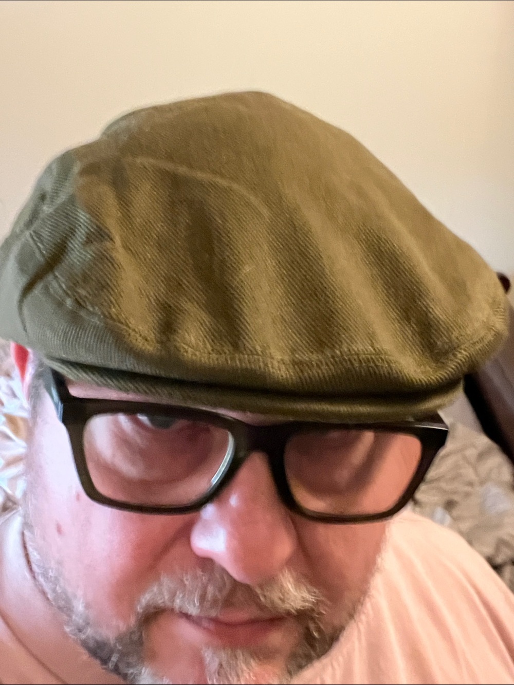 Men's Olive Flat Cap Hat - Classic Driver Style